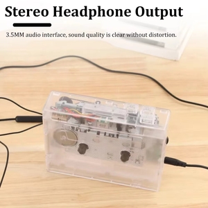 Lecteur de cassettes transparent BT 5.0 Son <span class=keywords><strong>HIFI</strong></span> Rétro Nostalgique Enregistreur automatique double piste - Product Image 3
