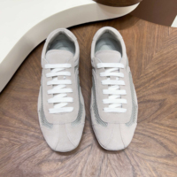 Chaussures de sport rétro pour hommes de haute qualité, style designer, en cuir véritable, doublure en mesh, légères, confortables, antidérapantes