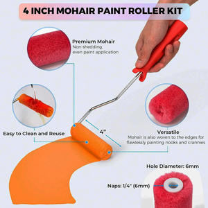 Rodillos de Pintura Industriales Mini de 4 Pulgadas <span class=keywords><strong>para</strong></span> Bricolaje, Acabado Fino, Pincel de Terciopelo de Mohair, Producto OEM Personalizable - Product Image 2
