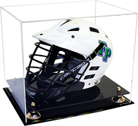 YAGELI YGL-1208 Vitrine d'exposition pour casques de moto en acrylique transparent sur mesure, base noire, options d'épaisseur 3mm/4mm, logo personnalisé