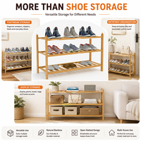 Étagère de rangement de placard de couloir capable de stac étagère à chaussures cube de rangement étagère à chaussures en bambou