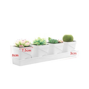 Macetas de plástico Qinfeng para suculentas de 7.5cm X 8cm X 3cm, mini macetas transpirables para jardinería en el hogar y escritorio. - Product Image 1