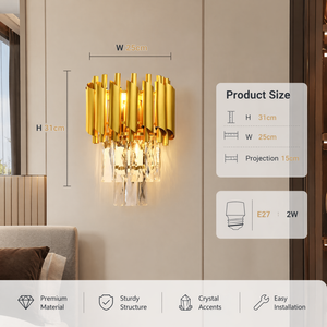 Modern Decorative <b>Wall</b> Lamp Gold Metal Acrylic E27 2W Warm White Indoor For Bedroom Living Room Hotel Villa Home - Product Image 3