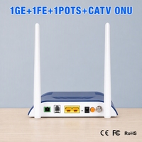 FTTH Haute Qualité VoIP 2LAN 1GE 1FE 1POTS WiFi CATV Vsol Home Gateway Unit Dual Mode XPON ONU