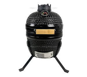 شواية فحم خارجية صغيرة الحجم من السيراميك عالي الجودة، فرن شواء عمودي 13 بوصة، مناسبة للبيتزا والشواء - Product Image 1