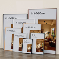 Cadre photo mural en alliage d'aluminium étroit non amovible, imprimé 6 couleurs, découpé, léger, durable et écologique
