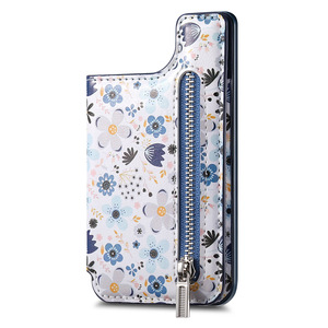 Funda de Teléfono con Cremallera y Diseño Floral Retro para iPhone 17 16 15 14 13 12 Pro Max, Funda Multifuncional con Tarjetero - Product Image 2