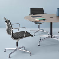 Table de réunion de bureau ronde en bois avec pieds en métal, petite, pour conférences, discussions et négociations