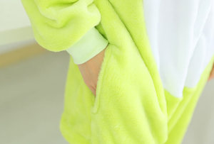 Pijamas de Franela Térmica con Capucha, Diseño de Rana Verde de Dibujos Animados, Tallas Grandes, Otoño-Invierno, Venta al Por Mayor - Product Image 4