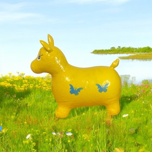 PVC gonfiabile cavallo che salta animale giocattolo per bambini spazio di plastica tramoggia cavalcata per gioco divertente con la maniglia - Product Image 5
