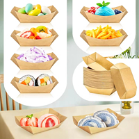 Barquette alimentaire en papier biodégradable personnalisée, imprimée en couleur, pour gaufres, burgers, hot-dogs et corndogs