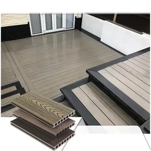 Foju wpc résistant imperméable à l'eau fournisseur chinois extérieur creux composite planche de terrasse pour jardin piscine