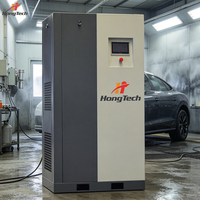 Compresseur d'air à vis industriel silencieux 15HP 11KW 10bar 1,46m/min 220V avec sécheur d'air et moteur PLC HongTech pour peinture automobile