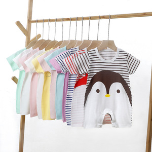 Ropa de Verano para Bebés Recién Nacidos, Mamelucos de Manga Corta, Ropa Ligera para Bebés para Gatear, para Uso Diurno - Product Image 1