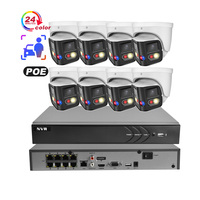 Sistema de CCTV Inteligente para el Hogar, Uso Interior/Exterior, Cámara de 5MP/8MP, POE, NVR de 4 Canales, Visión Nocturna en Color, Audio Bidireccional, Almacenamiento en la Nube