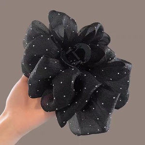 Pince à cheveux griffe ciel étoilé <span class=keywords><strong>en</strong></span> maille double face pour femmes Runaway Princess Head Bow Acetate Material Shark Hair Accessory - Product Image 4