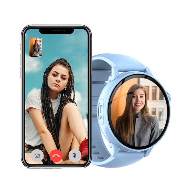 Newest 1.32'' Android 4G Kids Smart Watch SOS Video Recording Remote Monitoring Square IPS IP67 Silica Gel Touchscreen Fashion