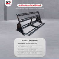Support de rangement robuste et personnalisé à 4 niveaux pour haltères de fitness
