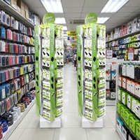 Présentoir de sol en acrylique pour accessoires mobiles tout-en-un, 400 pièces assorties, présentoir de sol pour chargeurs rapides et câbles USB pour magasin