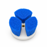Brosse industrielle à disque bleue, poils en nylon PP, base ronde blanche, longueur de poils personnalisée pour le nettoyage et le frottement des sols