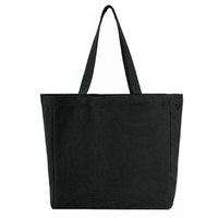Bolsa de Mano de Lona de Algodón Negra Personalizable con Logotipo para Mujer, Bolsa de Compras Ecológica con Cremallera y Color Personalizado