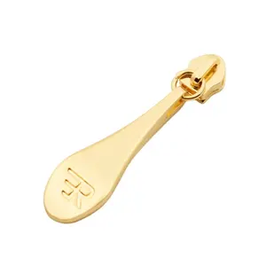 Custom design K gold gold plated metal Zinc Alloy zipper puller with logo