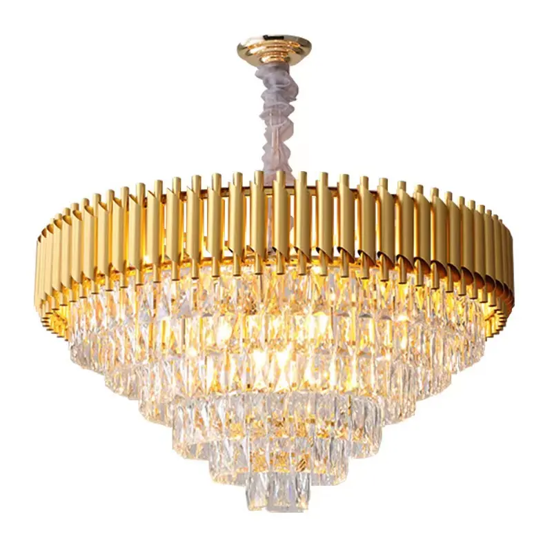 Pabrik Pemasok Bulat Dalam Ruangan Mewah Lampu Langit-langit Hitam Emas Led Rumah Modern Kristal Chandelier & Lampu Liontin