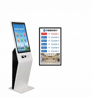 Terminal de libre-service intérieur personnalisé de 43 pouces avec écran tactile, lecteur de codes-barres, fonction d'appel pour numéros d'enquête, paiement et impression