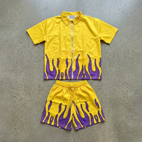 Ensemble de survêtement d'été personnalisé pour homme, en nylon léger, coupe-vent en polyester, veste zippée et short assorti