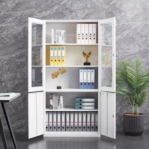 上部ガラス下部スチールドア5層オフィス用スチールファイリングキャビネット近代的なオフィス機器フラットファイルキャビネットロック付き - Product Image 2