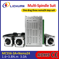 DC24V ~ 50V 3.0A 3-sumbu Motor Driver Stepper 1.6/2.1/2.5/3.1/3.5/3.8N.m 2 fase Nema24 3-Axis buka Loop Motor Stepper Kit Driver