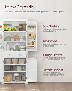 <span class=keywords><strong>VASAGLE</strong></span> armadio dispensa da cucina da 72 pollici armadio alto con 6 ripiani sospesi per sala da pranzo soggiorno lavanderia - Product Image 5