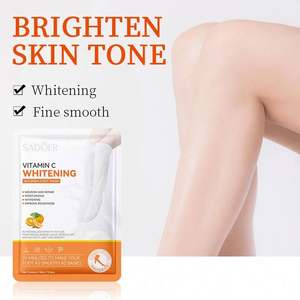 Masque pour les pieds nourrissant à la vitamine C, marque privée OEM SADOER, blanchissant, éclaircissant, éliminant les peaux mortes et les <span class=keywords><strong>callosités</strong></span>, masque pour les pieds en feuille douce - Product Image 2