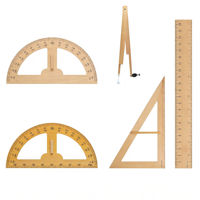 Grand Compas en Bois et Équerre – Kit Pédagogique de Mathématiques Résistant à l'Usure – Outil de Démonstration Géométrique Précis pour Enseignants en Classe