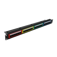 Panneau de brassage 24 ports 1U 19 pouces pour montage en rack |   Cat6/Cat 5e UTP non blindé |   Gestion des câbles Ethernet pour les télécommunications et les réseaux, coloré