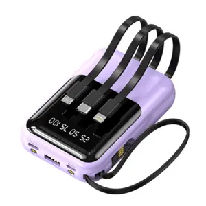 Commercio all'ingrosso di fabbrica nuovo modello vendita calda migliore piccolo mini con cavo USB caricatore portatile 20000mah powerbank per cellulare