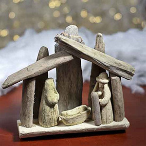 Country Kerst Decoraties Drijfhout Kunst Tafelblad Decoratie Drijfhout Ornamenten Natuurlijk Drijfhout Kerststal Display - Product Image 6