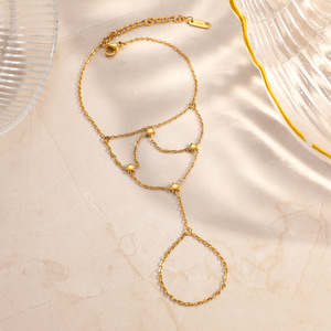 Pulsera de Cadena con Diseño de Estrella Geométrica, Chapada en Oro de 18k, Aleación de Zinc, Joyería de Moda para Mujer - Product Image 4