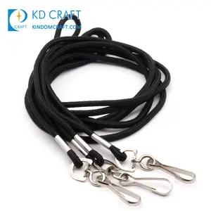 Free Sample No Minimum Bulk Cheap Custom Eco Friendly Thick Rope Nylon Cord Neck Strap Personalized Round Lanyard For Sale