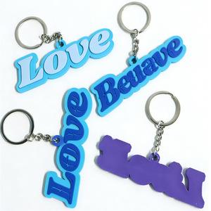 Fast Delivery Portable Creative Cartoon <b>Letter</b> Figure Soft PVC Key Chain for Bag Accessories Souvenir Rubber PVC Keychain - Product Image 2