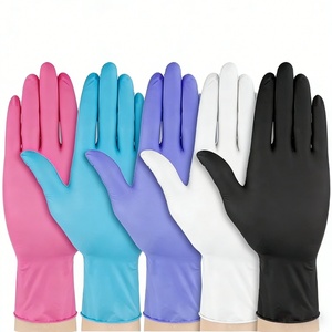 ถุงมือไนไตรล์/ไวนิลสีดำและสีน้ำเงินราคาประหยัดสำหรับใช้ในครัวเรือน  ไม่ผสมแป้ง  หนา  สำหรับทำความสะอาด - Product Image 1