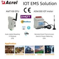 Medidor de Energía Inalámbrico Conectado a IoT Acrel ADW300, Montado en Riel DIN, con Comunicación 4G/WiFi/Lorawan