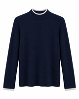Pull en tricot pour femme, col mi-haut, coupe classique, en laine et polyester, uni, automne-hiver