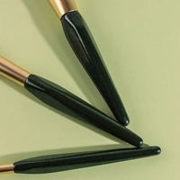 Ensemble de 8 pinceaux de maquillage YRX à logo personnalisé, poils synthétiques verts, manche en bois, pour application de fond de teint et correcteur