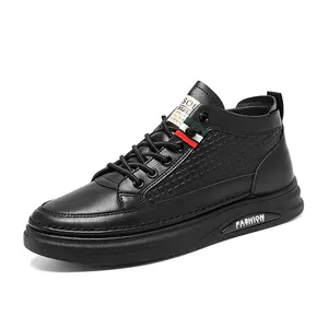 Chất Lượng Cao Mềm Da Giảng Viên Đi Bộ Phẳng Giản Dị Chaussures Hommes Non-Slip Sneakers Người Đàn Ông Của Giày Thể Thao Cho Nam Giới