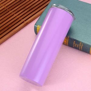 20 OZ <b>Double</b> <b>Wall</b> Vacuum Insulation Water Bottle Coffee <b>Mug</b> Slim Stainless Steel Skinny Tumbler with Seal Lid and Straw - Product Image 2
