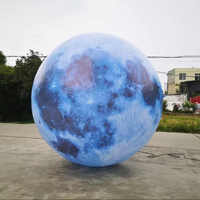 Decoración para Fiesta Temática Espacial, Globo Inflable Gigante de PVC con LED, Planeta Tierra, Luna, Sistema Solar, Nueve Planetas, Globo Colgante de 10-12 pies