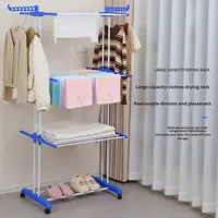 Séchoir à linge mobile en gros, 4 niveaux, étendoir à linge extensible, séchoir à linge vertical pliable, séchoir à linge de sol, séchoir à serviettes