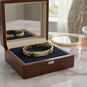 Pulsera de tenis de diamantes reales de oro amarillo de 14 quilates Hermosas pulseras y brazaletes de diamantes - Product Image 3