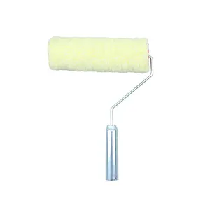Yellow Polyester Material Iron Handle Paint Roller Paint Roll Brush Painting Steel Roller Brush